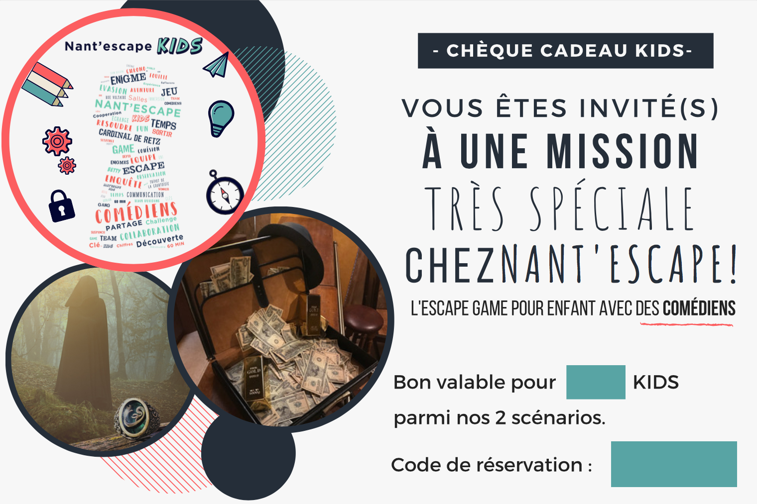 offrir - chèque cadeau - Nantes - nant'escape - escape game - comédiens