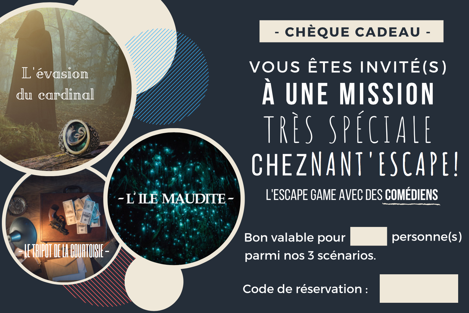offrir - Nantes - chèque cadeau - escape game - comédiens
